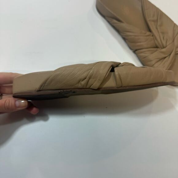 KAANAS Natural Nude Leather Knotted
Slide Sandals Size 7 - Picture 3 of 7